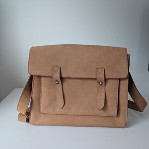 Madewell Essex Vintage Brown Leather Satchel Crossbody Bag